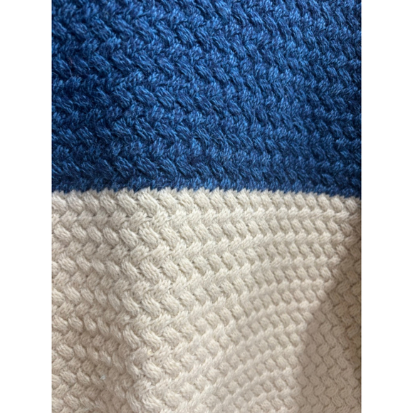 Label of Graded Goods H&M Blue & Tan Colorblock knit Sweater Mens Small - Picture 2 of 4